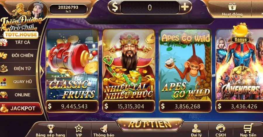 Đa dạng game nổ hũ b66 với nhiều chủ đề